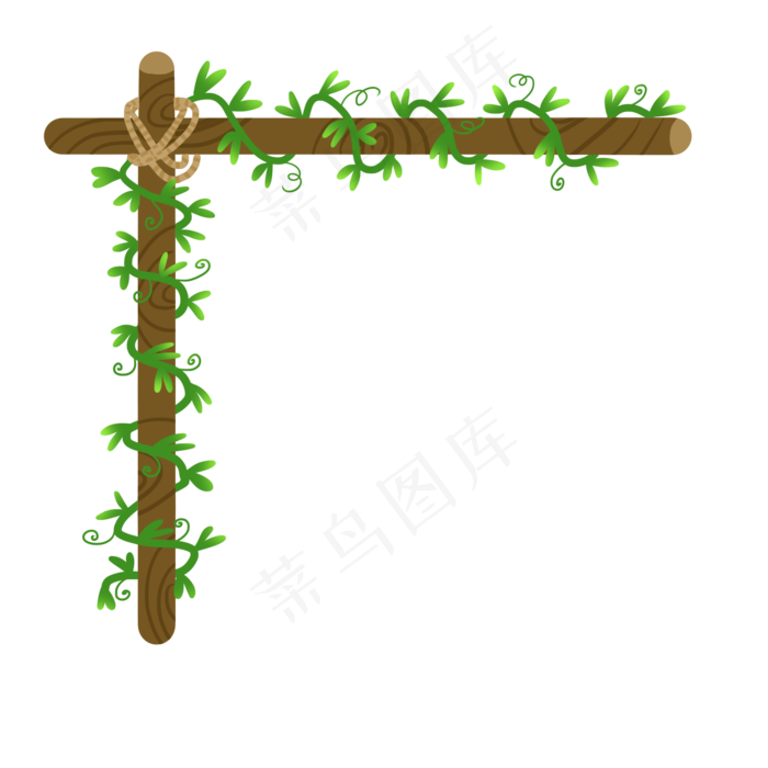 卡通绿色植物藤蔓,免抠元素