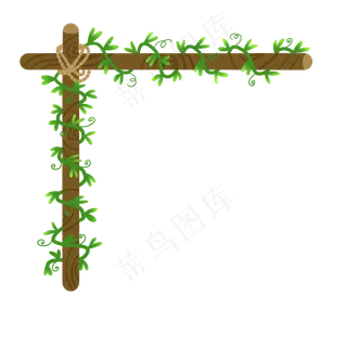 卡通绿色植物藤蔓,免抠元素