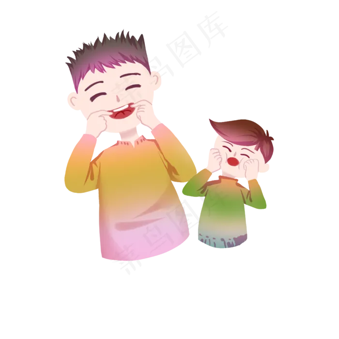 父亲节父子一起扮鬼脸(2480X2480(DPI:300))psd模版下载