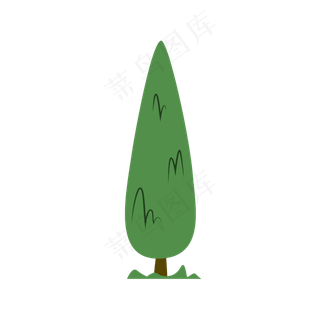 卡通绿色的树矢量图片,免抠元素