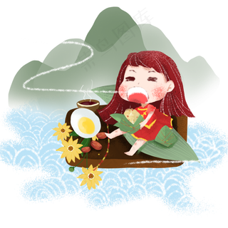 传统节日端午节吃粽子