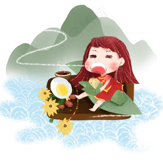 传统节日端午节吃粽子