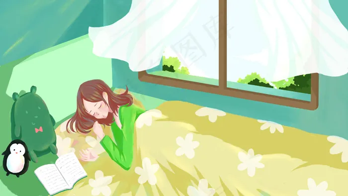 春困不熬夜早睡早起(2880X1620(DPI:72))psd模版下载