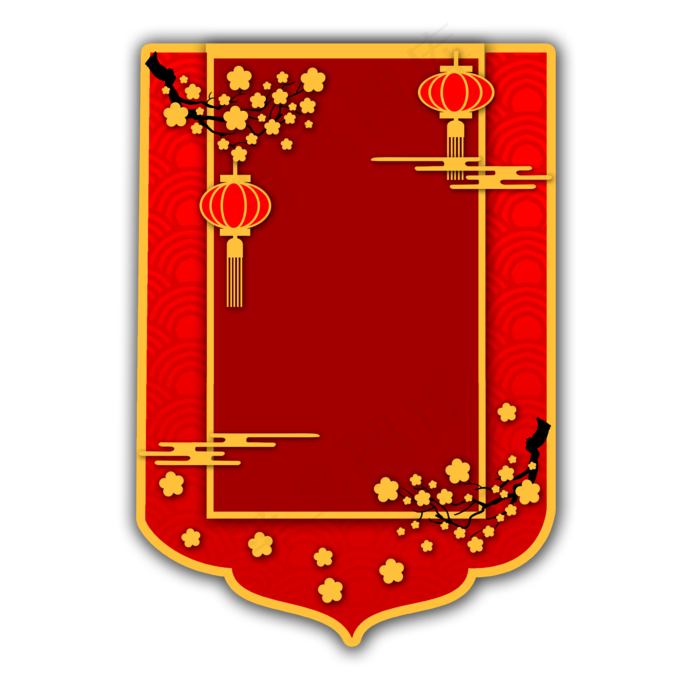 手绘春节新年画布,免抠元素