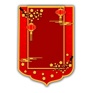 手绘春节新年画布,免抠元素