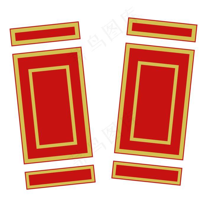 中国风对联装饰图案,免抠元素(2000*2000px 300 dpi )ai矢量模版下载