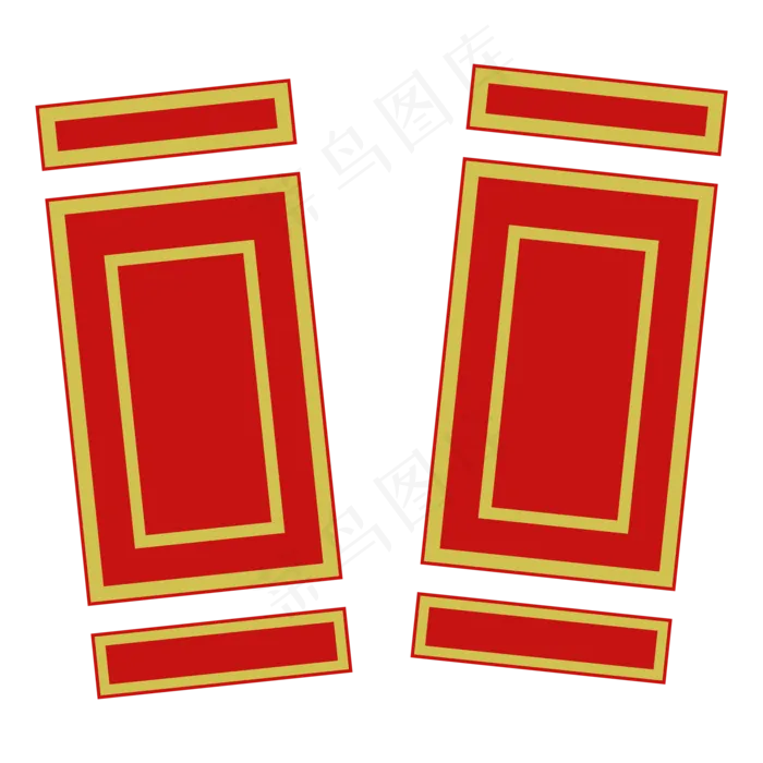 中国风对联装饰图案,免抠元素(2000*2000px 300 dpi )ai矢量模版下载