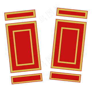 中国风对联装饰图案,免抠元素