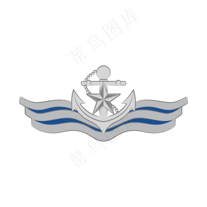 简约扁平建军节15式军种胸标徽