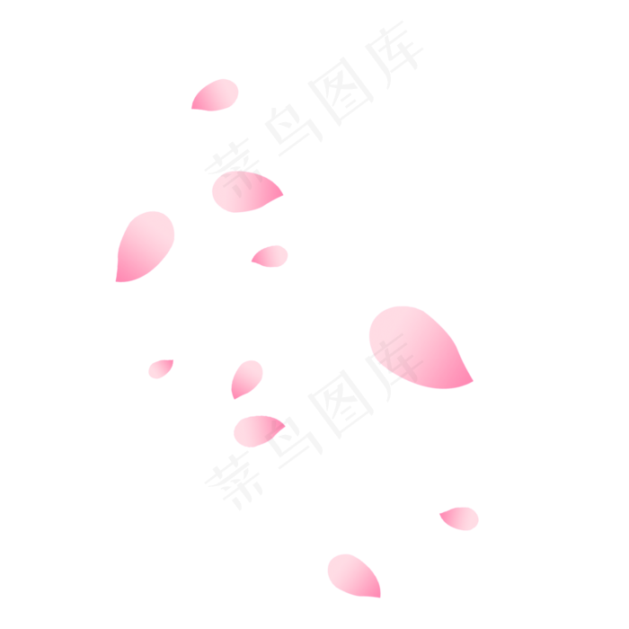 粉色漂浮玫瑰花瓣卡通(2000X2000(DPI:300))psd模版下载
