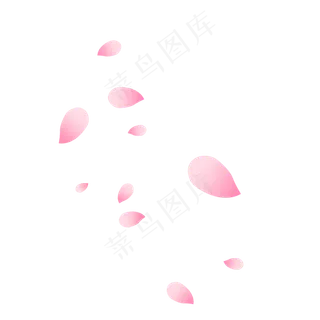 粉色漂浮玫瑰花瓣卡通