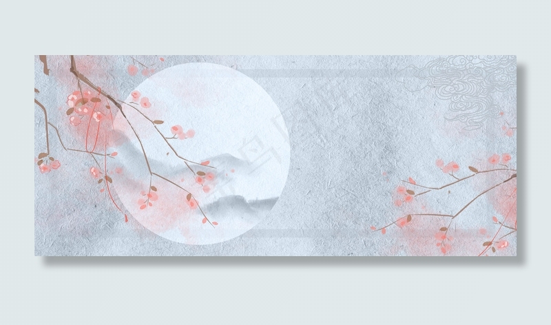 工笔画花卉简约中国风传统海报