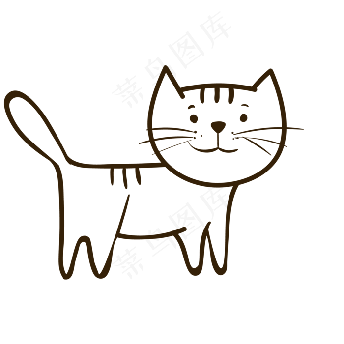 卡通创意手绘猫咪(1800*1800px)ai矢量模版下载
