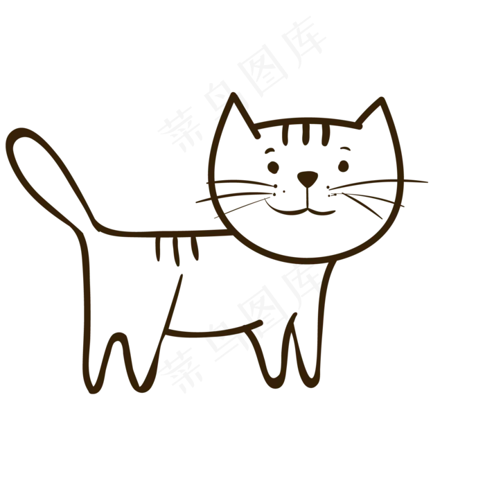 卡通创意手绘猫咪(1800*1800px)ai矢量模版下载