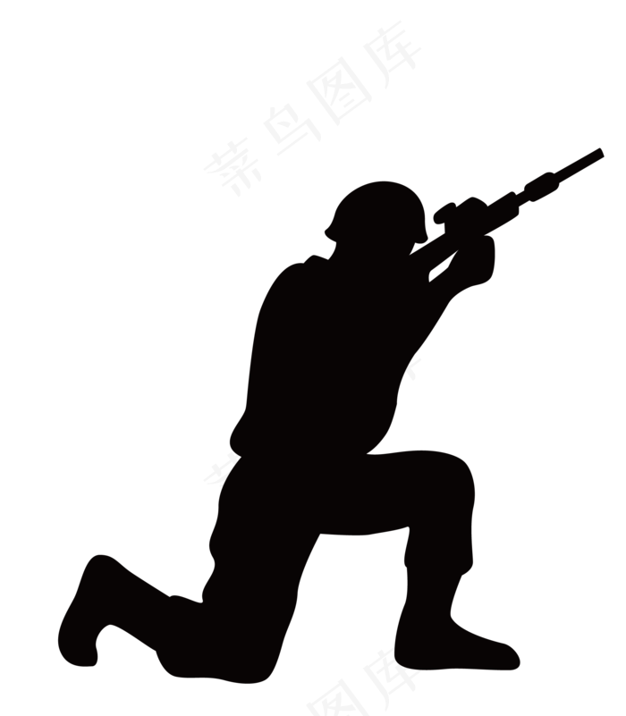 手持狙击枪军人剪影,免抠元素(2001*2289px 300 dpi )ai矢量模版下载