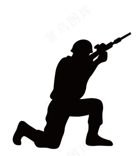 手持狙击枪军人剪影,免抠元素