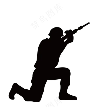 手持狙击枪军人剪影,免抠元素