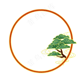 新中式国潮风植物边框