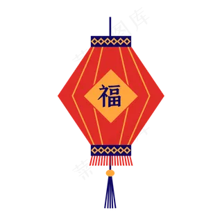 春节红色矢量灯笼,免抠元素