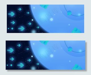 大气商务科技箭头光晕纹理banner