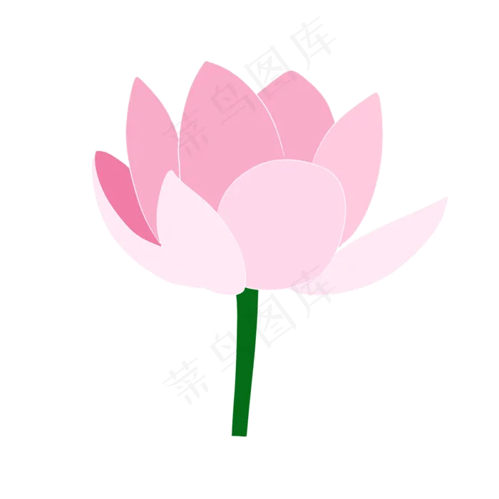 荷花扁平风水彩中国风桃花粉紫色(2000X2000(DPI:300))psd模版下载