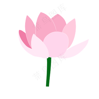 荷花扁平风水彩中国风桃花粉紫色