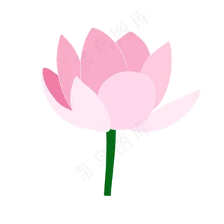 荷花扁平风水彩中国风桃花粉紫色