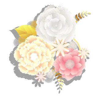 母亲节父亲节彩色写实鲜花立体花