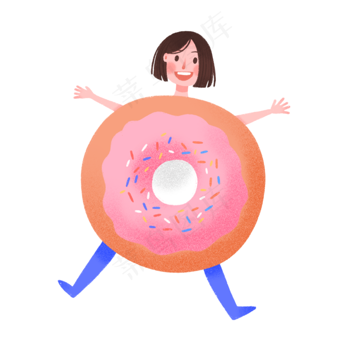 六一儿童节可爱甜甜圈女孩