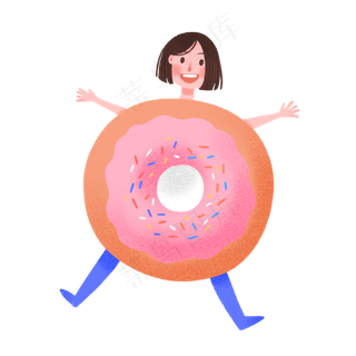 六一儿童节可爱甜甜圈女孩