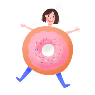 六一儿童节可爱甜甜圈女孩