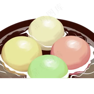 元宵节四色汤圆元宵,免抠元素