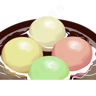 元宵节四色汤圆元宵,免抠元素