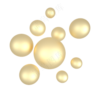 C4D金色几何立体球漂浮,免抠元素