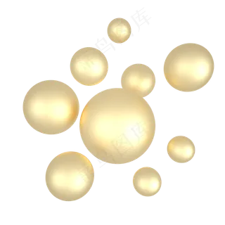 C4D金色几何立体球漂浮,免抠元素