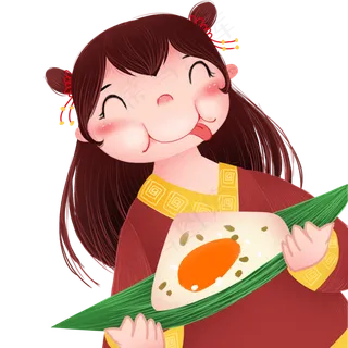 正在吃粽子的女孩下载