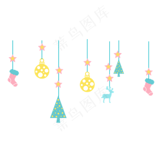 圣诞节节日挂饰装饰,免抠元素