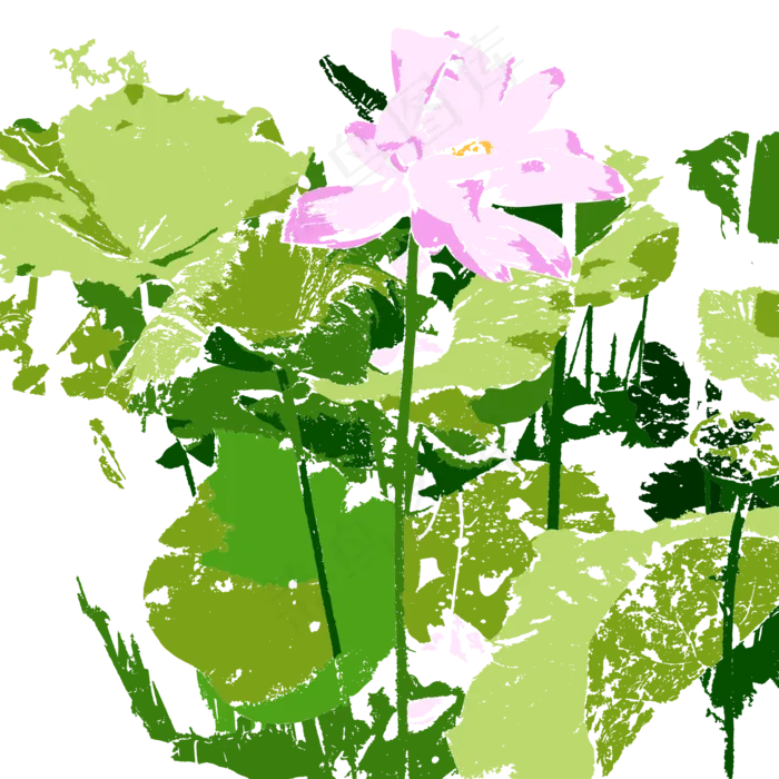 立夏清新荷花免扣素材(2000X2000(DPI:300))psd模版下载