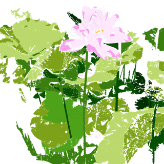 立夏清新荷花免扣素材