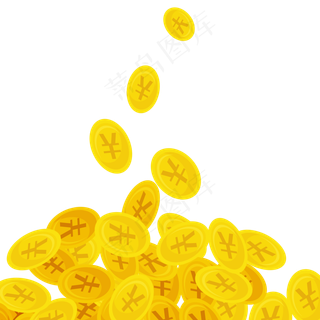 商务金币雨,免抠元素