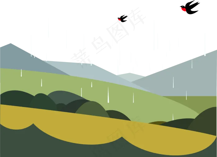 清明时节雨纷纷矢量图,免抠元素(6766*4878px)ai矢量模版下载