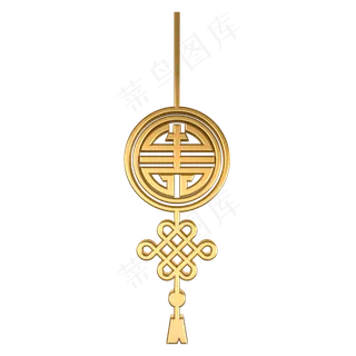 新年中国风金属立体挂饰,免抠元素