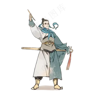 辛弃疾醉里挑灯看剑古风人物,免抠元素 辛弃疾醉里挑灯看剑古风人物,免抠元素