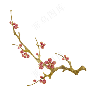 刺绣装饰金线花卉梅花