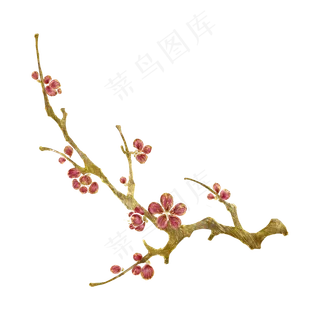 刺绣装饰金线花卉梅花