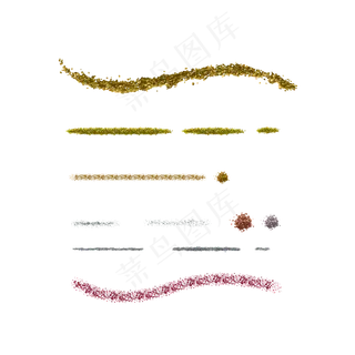 彩色金粉笔刷,免抠元素