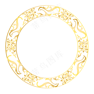 欧式圆形花纹,免抠元素