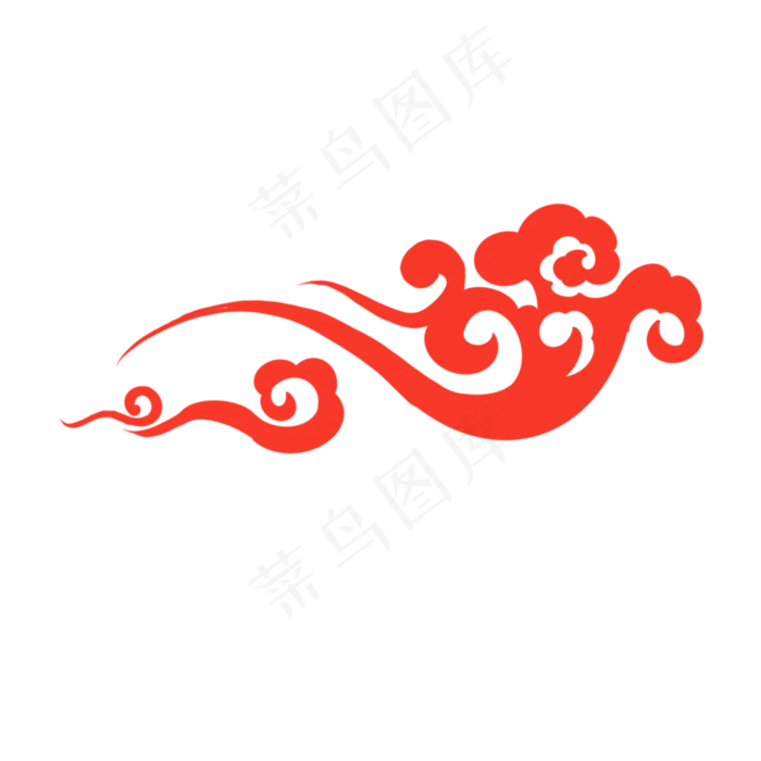 手绘中国风红色云纹免扣素材,免抠元素(2000*2000px)psd模版下载
