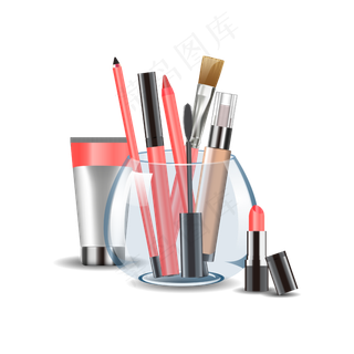 矢量手绘卡通化妆品