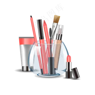 矢量手绘卡通化妆品